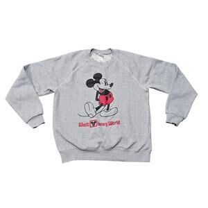 Walt Disney World Mickey Mouse Gray Crew Neck Pullover Sweater